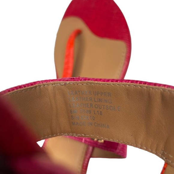 Tory Burch Kira Thong Sandals Embossed Leather Colorblock Flip Flops Size 6 - Picture 6 of 10